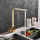 GobekUsa Kitchen Faucet: Brushed Gold/Nickle/Black Hot Cold Mixer Crane Water Tap
