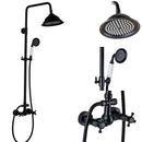 GobekUsa Dual Handle Black Shower Set Faucet with Rainfall Shower Mixer Tap