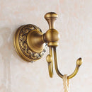 GobekUsa Antique Brass Robe Hooks Retro Bathroom Accessories