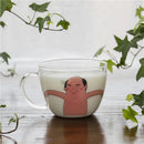 GobekUsa Killer Whale Glass Coffee Mug 350ml: Cute Polar Bear Tea Cup Heat Resistant Glass Beer Mug