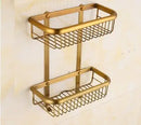GobekUsa Brass Antique Bath Hardware Set: Towel Rack, Paper Holder, Towel Hanger, Toilet Brush Holder