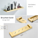 GobekUsa Brushed Gold Stainless Steel Bathroom Accessory Set: TP Holder, Towel Bar, Storage Shelf