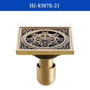 GobekUsa Antique Brass Shower Drain Cover Euro Art Carved Bathroom Strainer