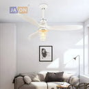 GobekUsa Edison Loft Iron Glass Wood Ceiling Fan with LED Light for Foyer Bedroom