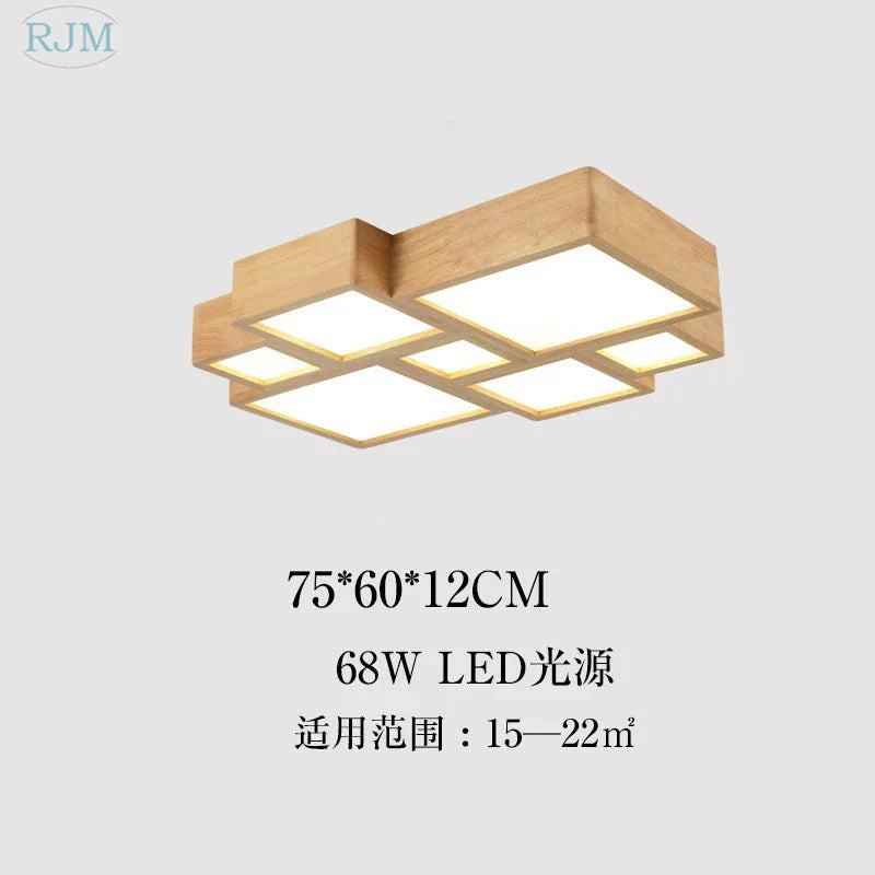 GobekUsa Japanese Solid Wood Ceiling Lamp for Home Living Room Bedroom Study, photo 7 of 10