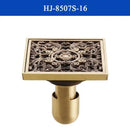 GobekUsa Antique Brass Shower Drain Cover Euro Art Carved Bathroom Strainer