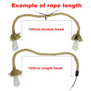 GobekUsa Hemp Rope Pendant Light E27 Industrial Loft Restaurant Coffee Personality Lamp