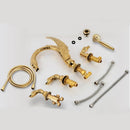 GobekUsa Golden Swan Bathtub Faucet Set with Brass Hand Shower.