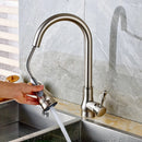 GobekUsa Brushed Nickel Pull Out Kitchen Faucet Single Lever Sprayer