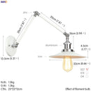 GobekUsa Industrial Retro LED Wall Sconce Adjustable Loft Style Edison Wall Lights Fixtures
