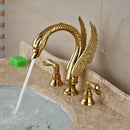 GobekUsa Golden Swan Bathtub Faucet Set with Brass Hand Shower.
