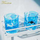 GobekUsa Killer Whale Glass Coffee Mug 350ml: Cute Polar Bear Tea Cup Heat Resistant Glass Beer Mug