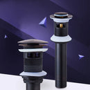 GobekUsa Brass Black Pop Up Drain Stopper with Overflow for Vessel Sink