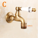 GobekUsa Brass Antique Bibcock Faucet for Garden and Laundry, Cold Water Tap