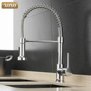 GobekUsa Brushed Nickel Kitchen Faucet Pull Out Swivel Mixer Tap 1343A-S
