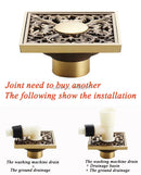 GobekUsa Antique Brass Shower Drain Cover Euro Art Carved Bathroom Strainer
