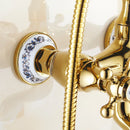 GobekUsa Gold Brass Wall Mounted Bathtub Faucet with Hand Held Shower Kit
