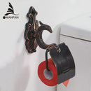GobekUsa Black Brass Toilet Paper Holder Wall Mounted Bathroom Accessories Holder Shelf