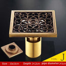 GobekUsa Antique Brass Fish Style Shower Drain 10cm Square Floor Drainer
