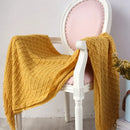 GobekUsa Knitted Throw Blanket Grey Yellow Black Grey Sofa 130x170cm Diamond Acrylic