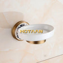 GobekUsa Brass Soap Holder with Ceramic Dish, Bathroom Soap Basket