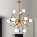 GobekUsa Acrylic Molecule Chandelier Golden Kitchen Restaurant Lighting Sputnik Globe Lamp