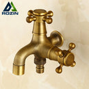 GobekUsa Antique Brass Dual Cross Handles Wall Mounted Mop Pool Faucets
