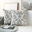 GobekUsa Grey Geometric Embroidered Cushion Cover 45x45cm