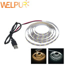 GobekUsa 2835 DC LED Light Strip USB 5V Flexible 50CM - 5M White/Warm TV Background Night Light