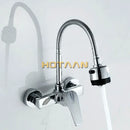 GobekUsa Dual Hole Brass Chrome Kitchen Sink Tap Mixer