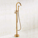 GobekUsa Antique Brass Tub Faucet Swivel Spout Filler Hot Cold Mixer Tap