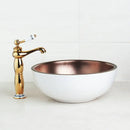 GobekUsa Hand Painted Ceramic Vessel Sink Set with Golden Teapot Spout Faucet