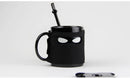 GobekUsa Black Ninja Mug, Unique Ceramic Tea Cup, Creative Novelty Gift