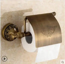 GobekUsa Copper Carved Bathroom Accessories Set: Towel Shelf, Towel Bar, Paper Holder, Cloth Hook