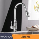 GobekUsa Gold Kitchen Sink Mixer Faucet with Pull Out Spray Head Rotation - WF-4118
