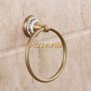 GobekUsa Brass Bathroom Accessories Set: Robe hook, Paper Holder, Towel Bar, Soap Basket