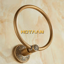 GobekUsa Antique Brass Towel Ring - Wall-Mounted Round Towel Holder for Bathroom