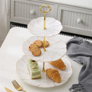 GobekUsa Gold Inlay Bone China Fruit Plates Snack Dishes Cake Plate Candy Dish