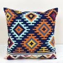 GobekUsa Embroidered Kilim Style Cushion Cover 45x45cm Canvas Cotton Pillow Square
