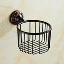 GobekUsa Carved Flowers Blackened Copper Bathroom Accessories Set