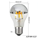 GobekUsa 8W LED Filament Dimmable G45 Silver Mirror Top Bulb E12 Warm White 2700K