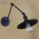 GobekUsa Industrial Swing Arm Wall Lamp Black Switch On Off Sconces Iron