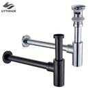 GobekUsa Bathroom Basin Sink Tap Bottle Trap Drain Kit Waste Pop Drain Chrome/Black/Bronze
