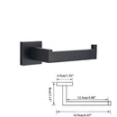 GobekUsa Black Bathroom Accessories Set: Robe Hook, Towel Rail, Shelf, Paper Holder