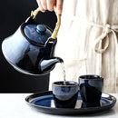 GobekUsa Blue Ceramic Tea Kettle Set - Porcelain Teaware Set