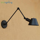 GobekUsa Antique Metal Shade Double Swing Arms Wall Lights for Home Office Study