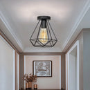 GobekUsa Iron Black Cage Ceiling Lamp Retro Fixtures Home Lighting for Living Room