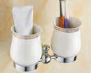 GobekUsa Brass & Jade Bathroom Set: Holder, Bar, Basket, Rack, Ring - Hardware Collection