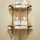 GobekUsa Double Layer Aluminum Bathroom Shower Basket Holder