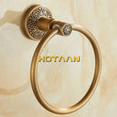GobekUsa Antique Brass Towel Ring - Wall-Mounted Round Towel Holder for Bathroom